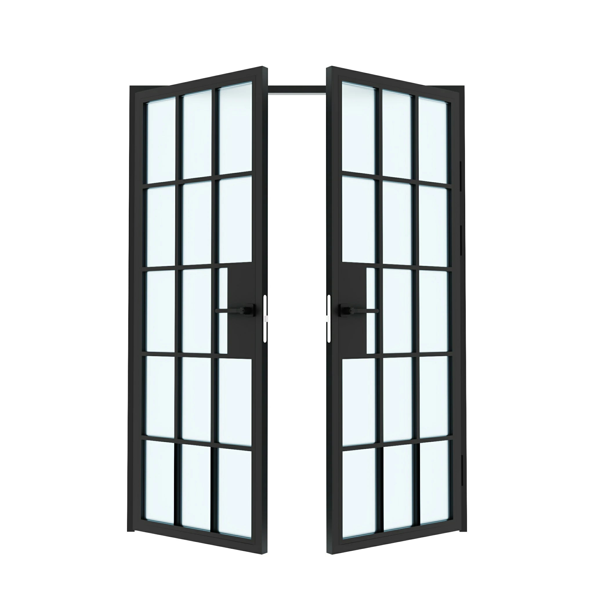 15 Lite Double Swing Interior Steel & Glass Doors