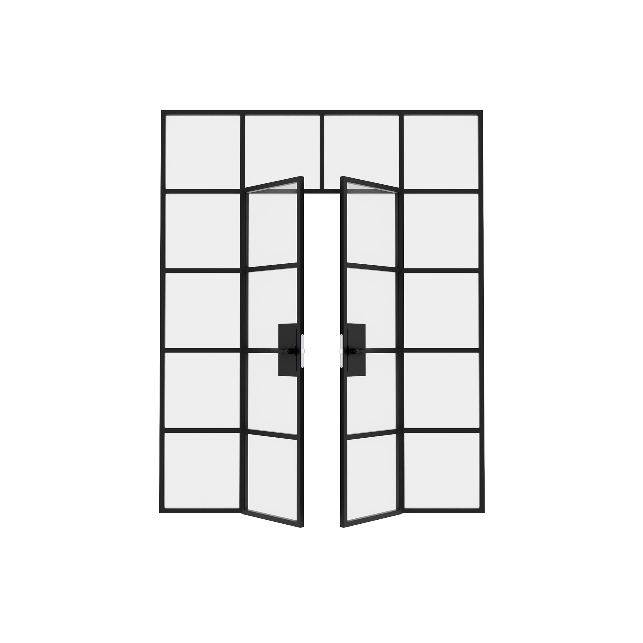 Double Swing Steel & Glass Doors Partition