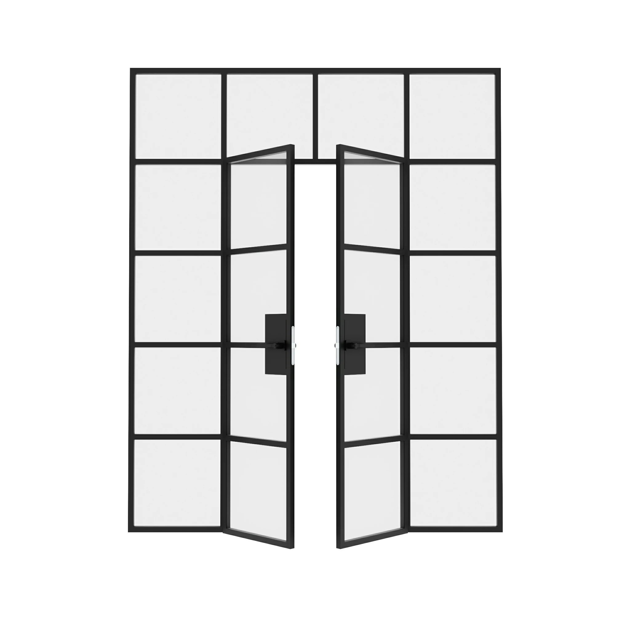 Double Swing Steel & Glass Doors Partition