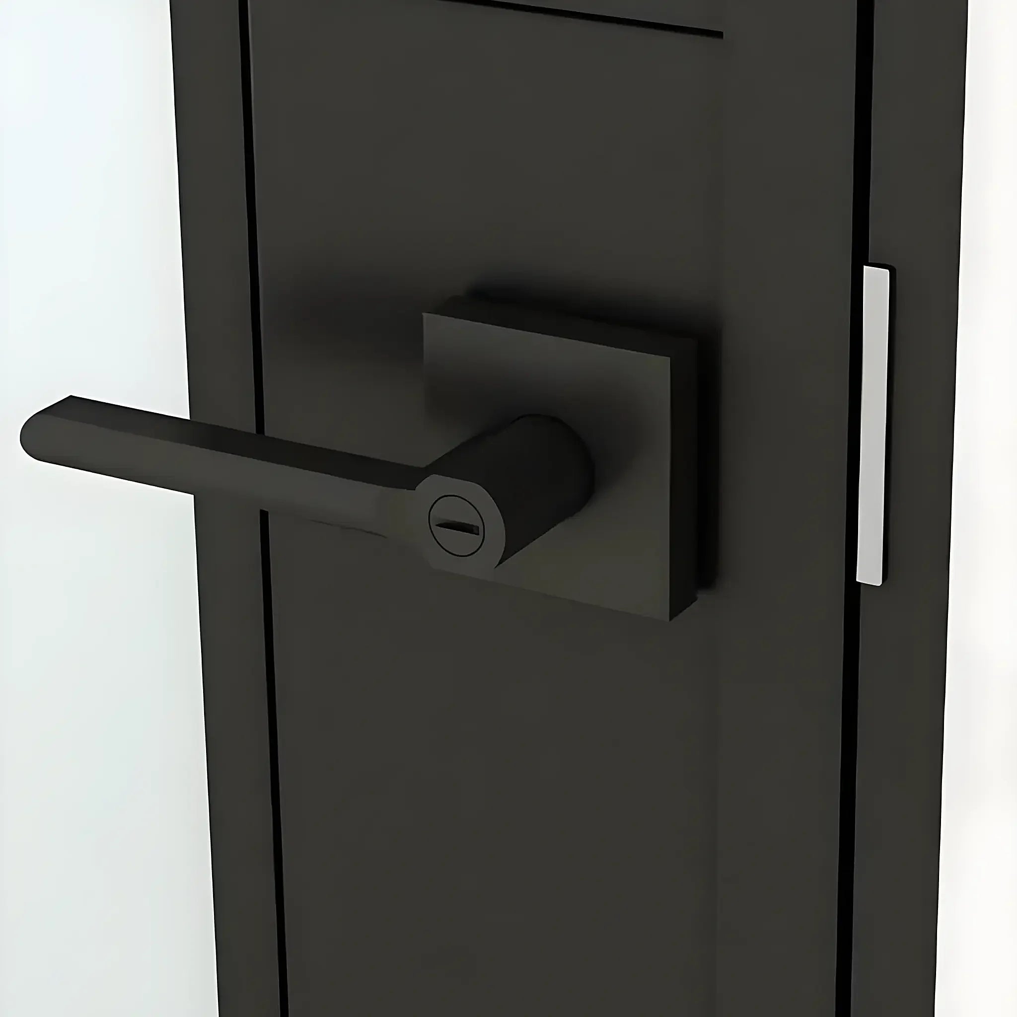 Arched Interior French Double Doors Handle Lockset Detail - Alpada Doors