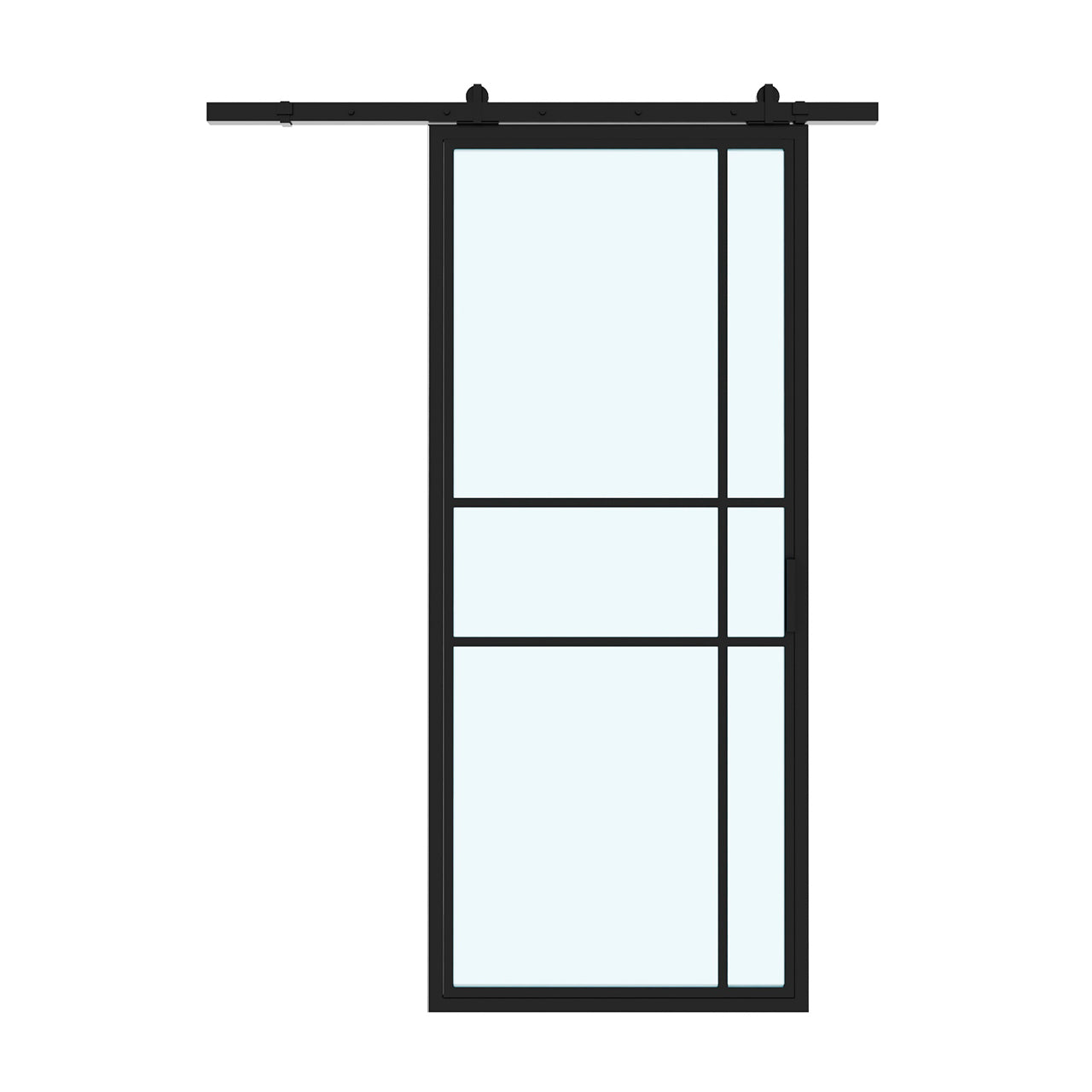 6X Lite Interior Steel Glass Barn Door