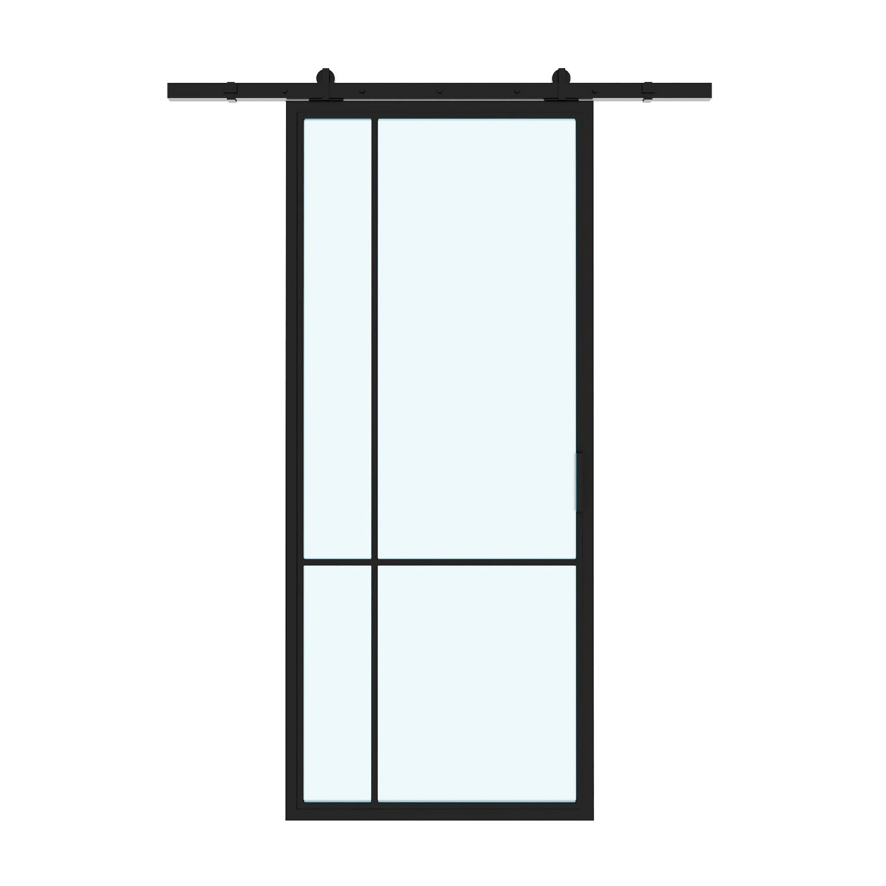 4X Lite Interior Steel Glass Barn Door