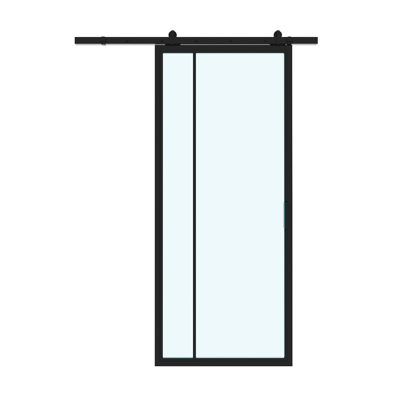 2L Lite Interior Steel Glass Barn Door