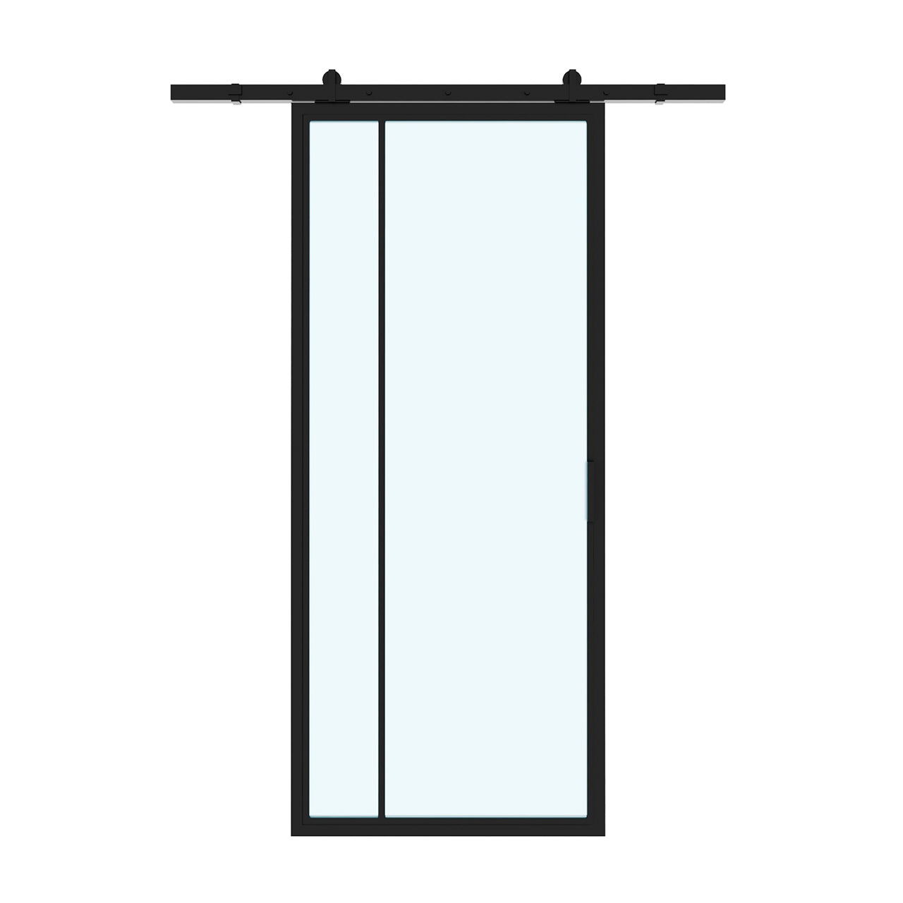 2L Lite Interior Steel Glass Barn Door