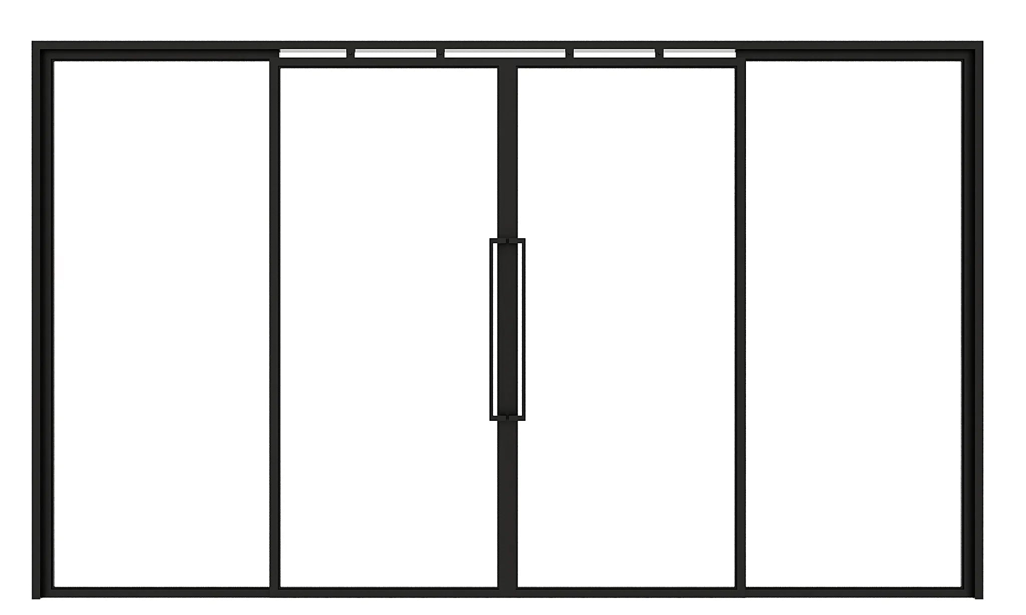 Full Lite Double Interior Sliding Door - sliding glass room divider closed - Alpada Doors
