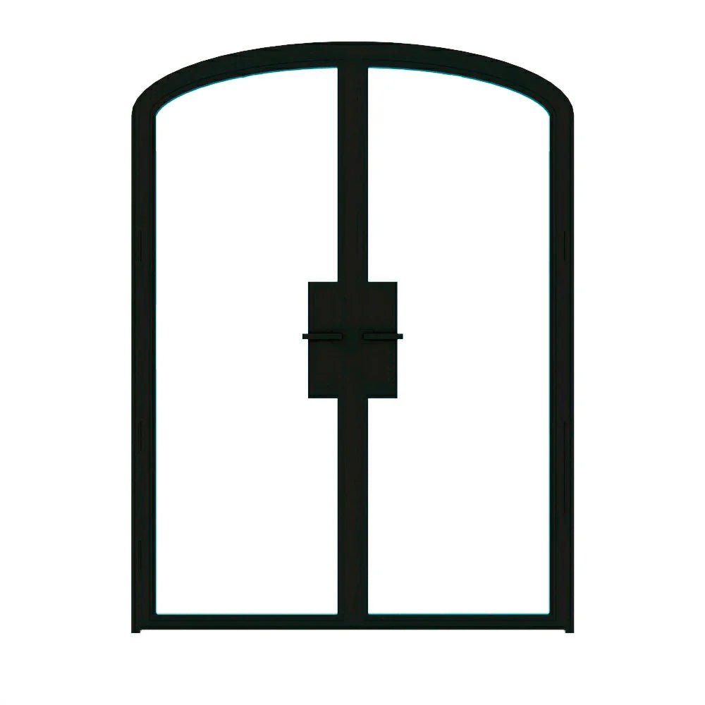 Full Lite Interior Steel Arched Top French Double Door - AlpadaDoors - Arched interior french doors