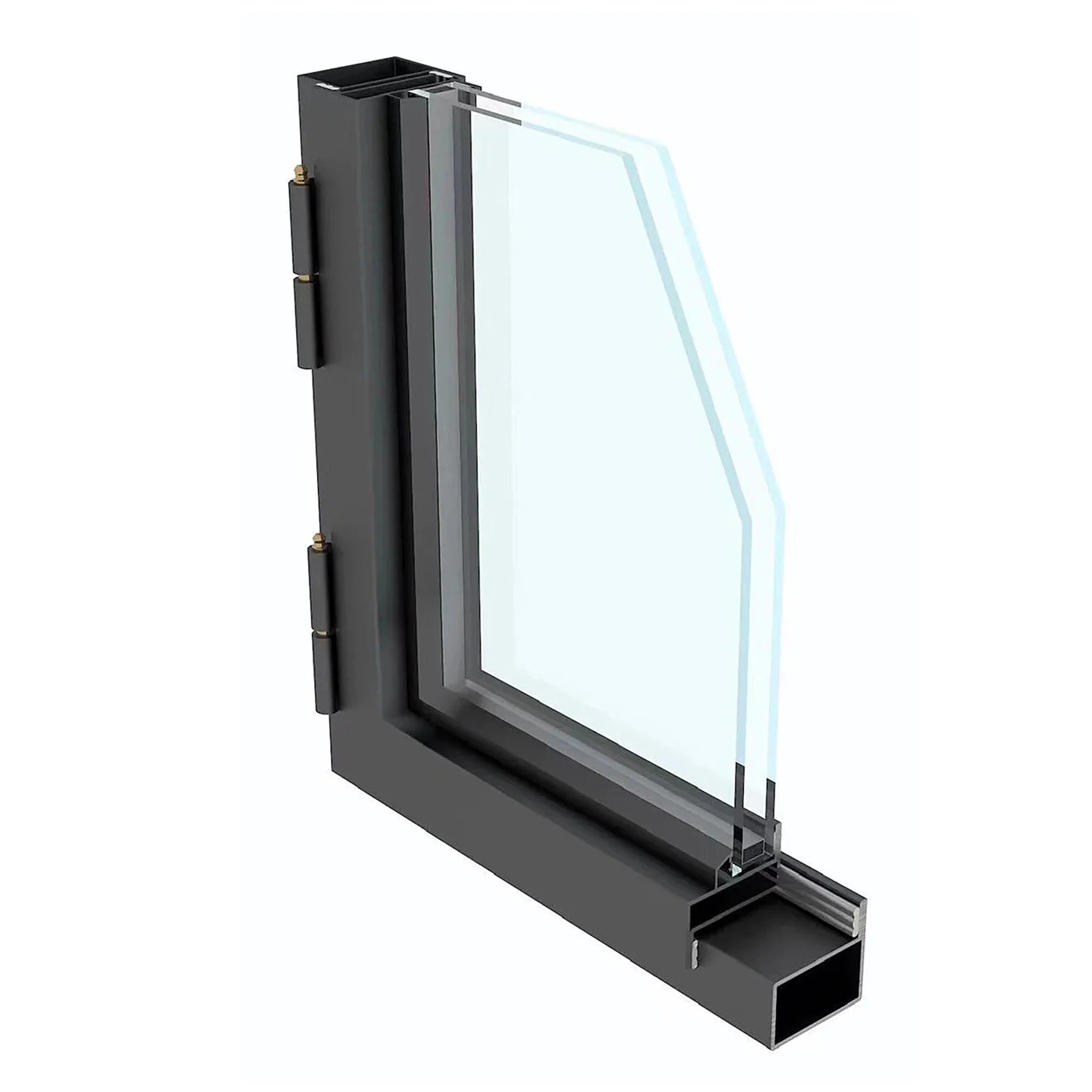 Full Lite Round Top Single Front Door - tempered insulated glass cross-section view - Alpada Doors