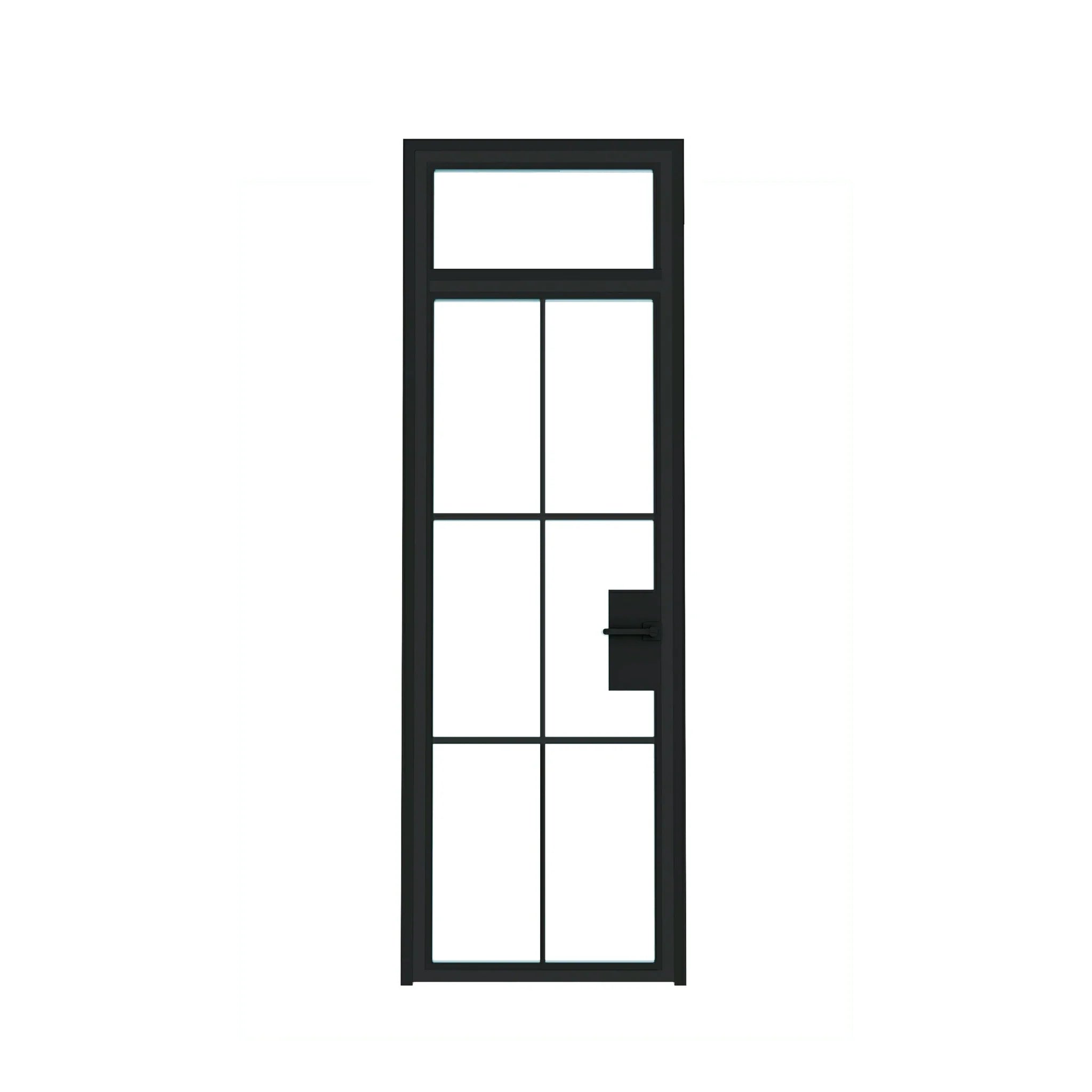Interior Steel Glass Door - Transom - AlpadaDoors - Interior single swing door