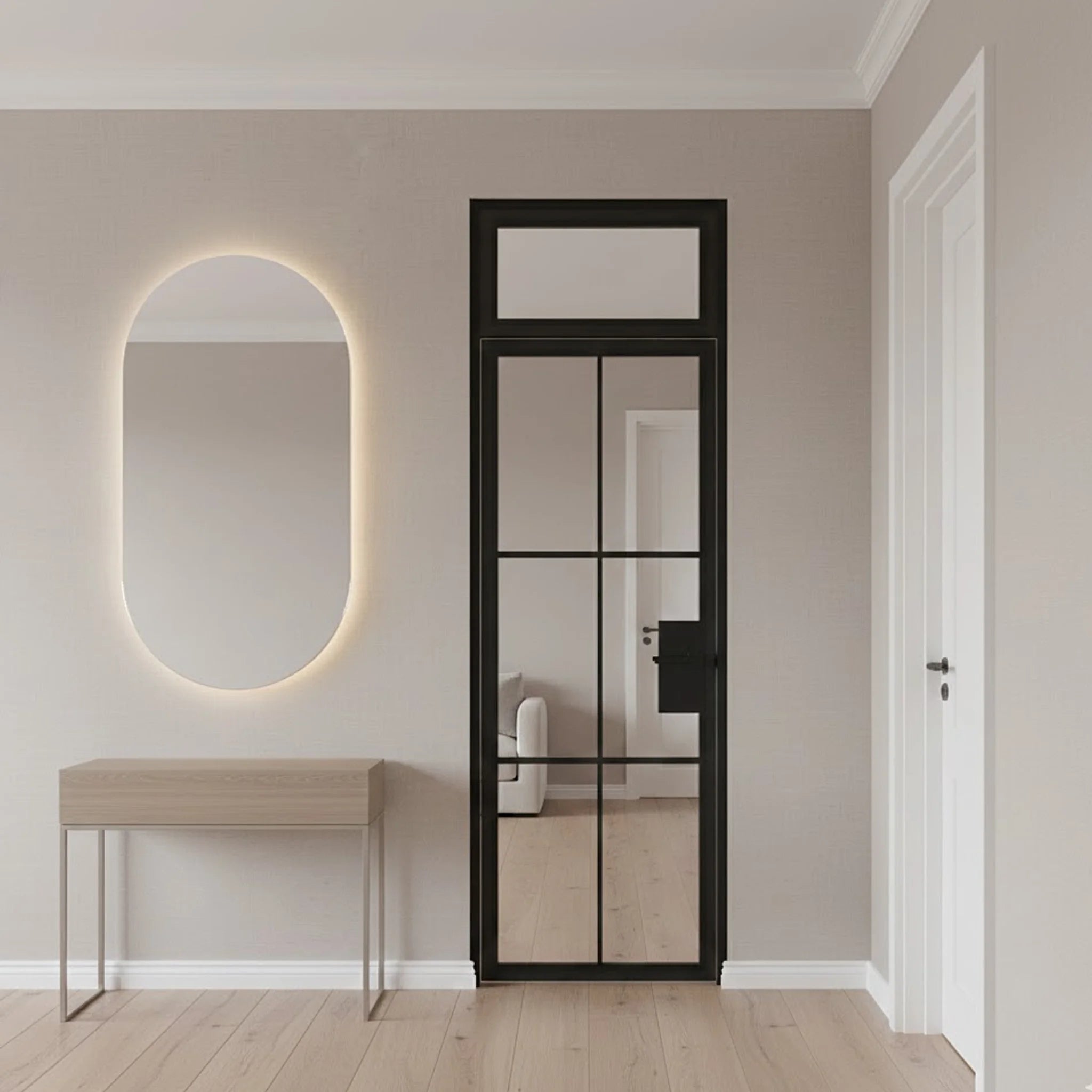 Interior Steel Glass Door Transom Classic Grid - Alpada Doors