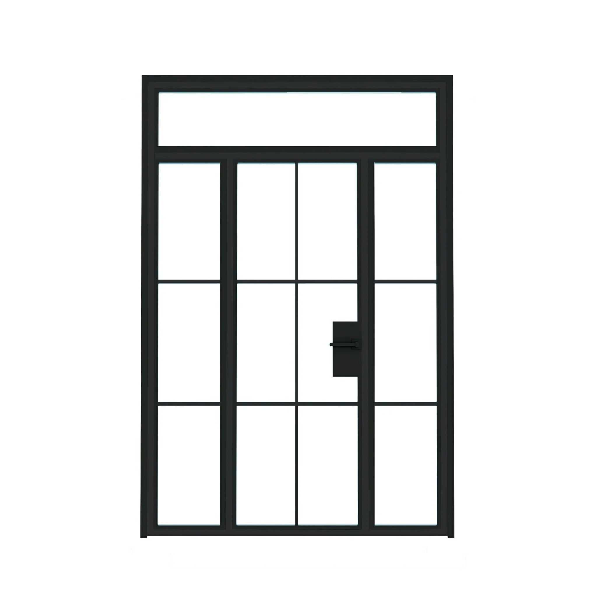 Interior Steel Glass Door - Transom & Sidelites - AlpadaDoors - Interior single swing door