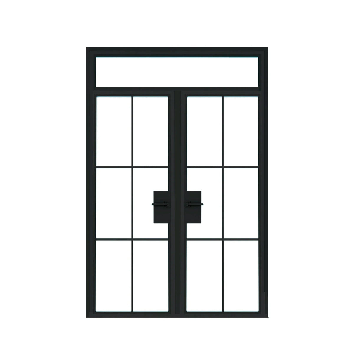 Interior Steel Glass Double Door – Transom | Classic Grid