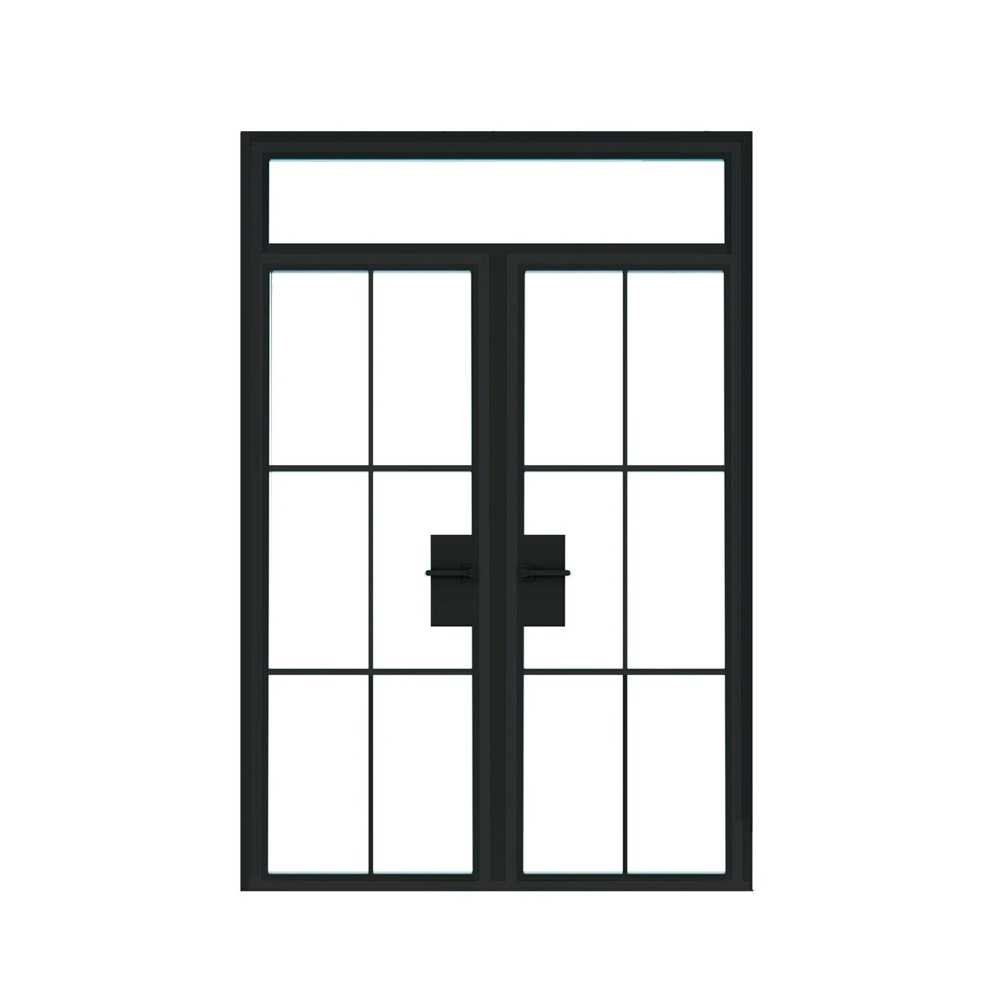 Interior Steel Glass Double Door – Transom