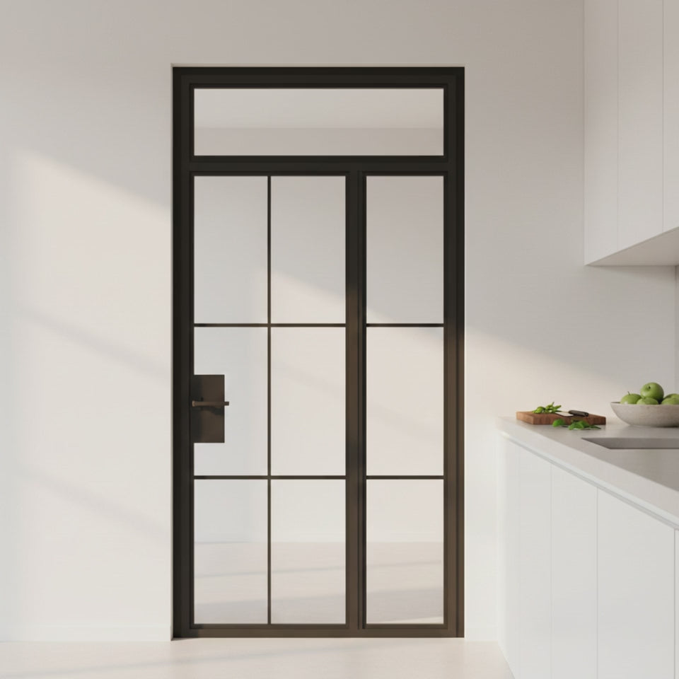 Interior Steel Glass Door - Transom & Right Sidelite