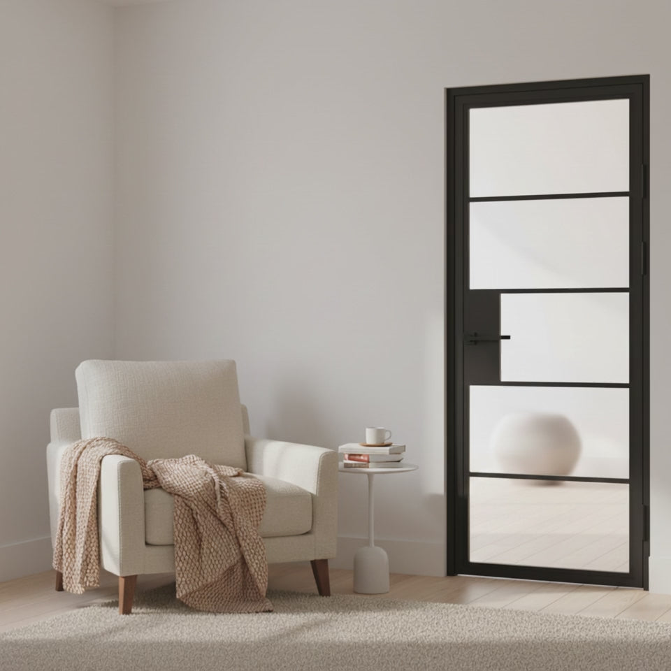 5 Lite Interior Steel French Door