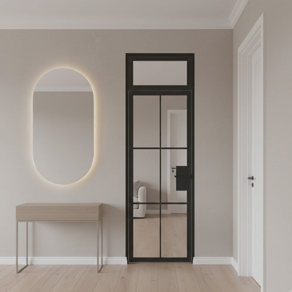 Interior Steel Glass Door - Transom