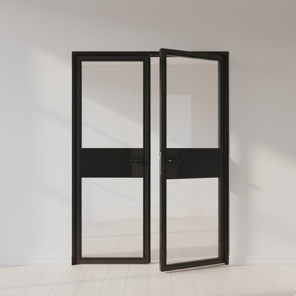 2 Lite Interior Steel Double Door