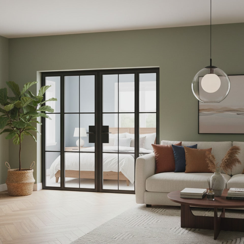 Interior Steel Glass Double Door – Sidelites