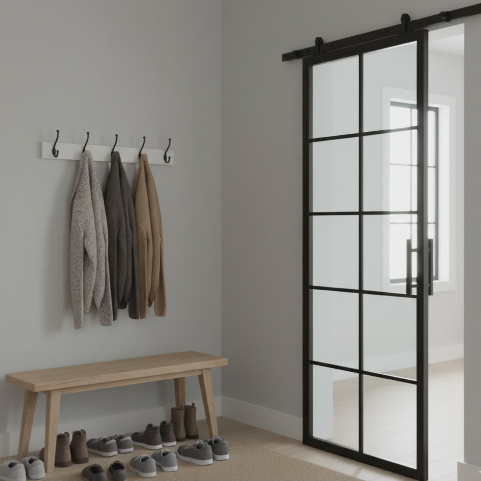 10 Lite Interior Steel French Barn Door