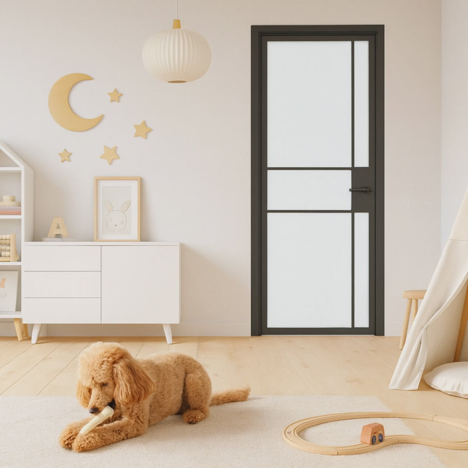 5 Lite Interior Steel Door – Inward Frosted Glass