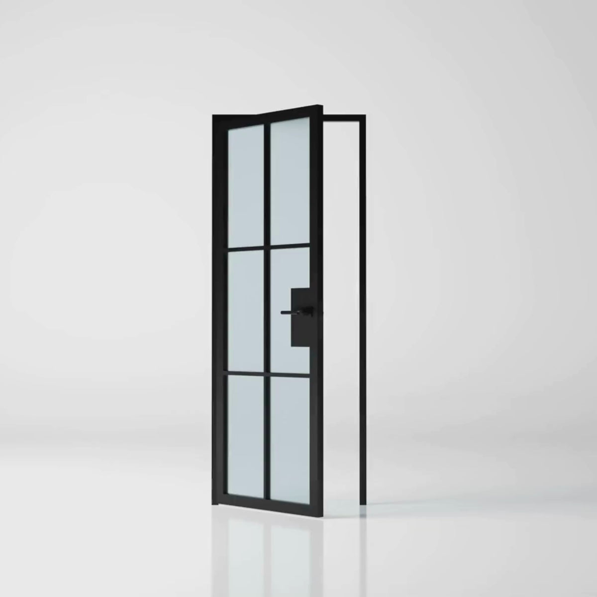 6 Lite Interior Steel French Door Frosted Glass