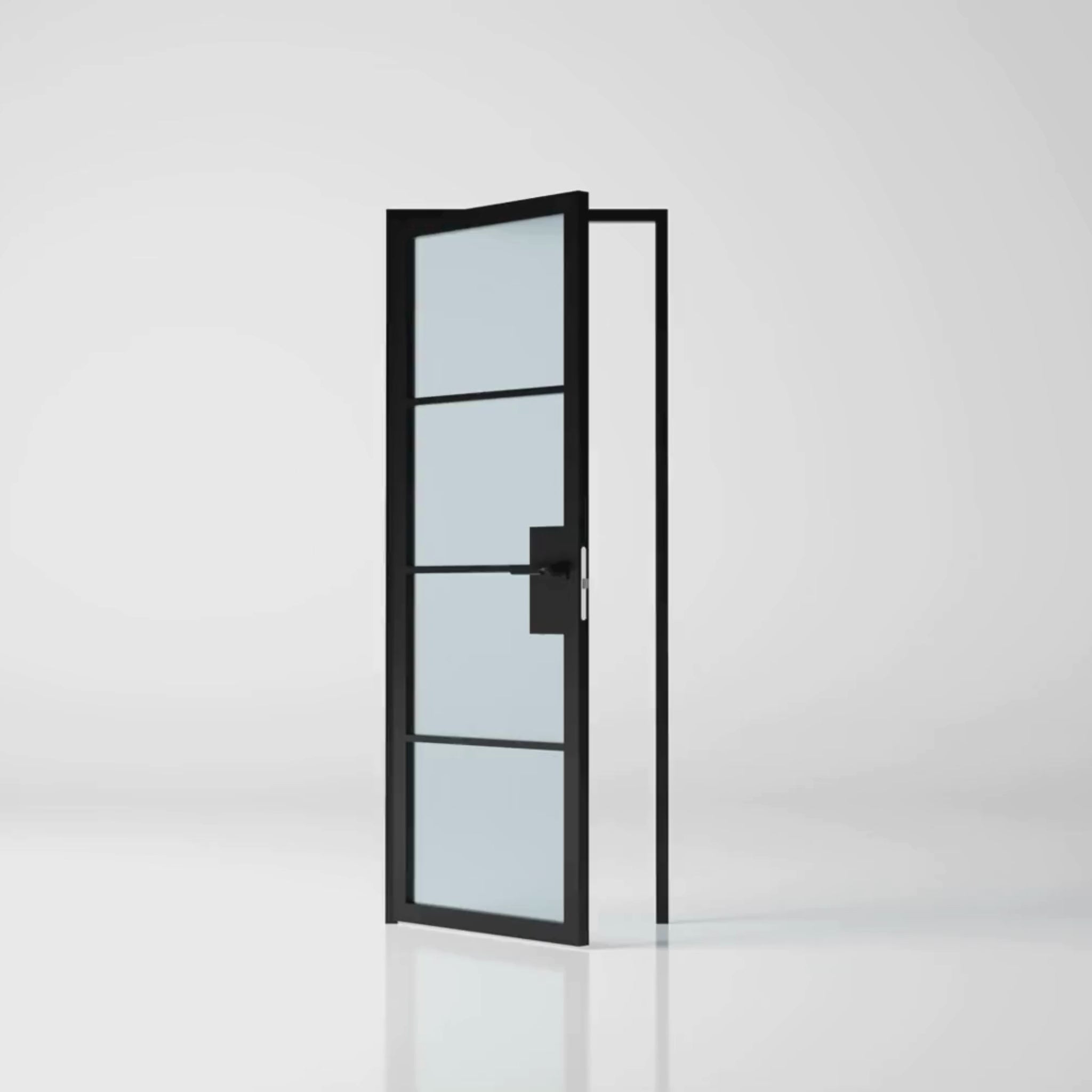 4 Lite Interior Steel French Door Frosted Glass