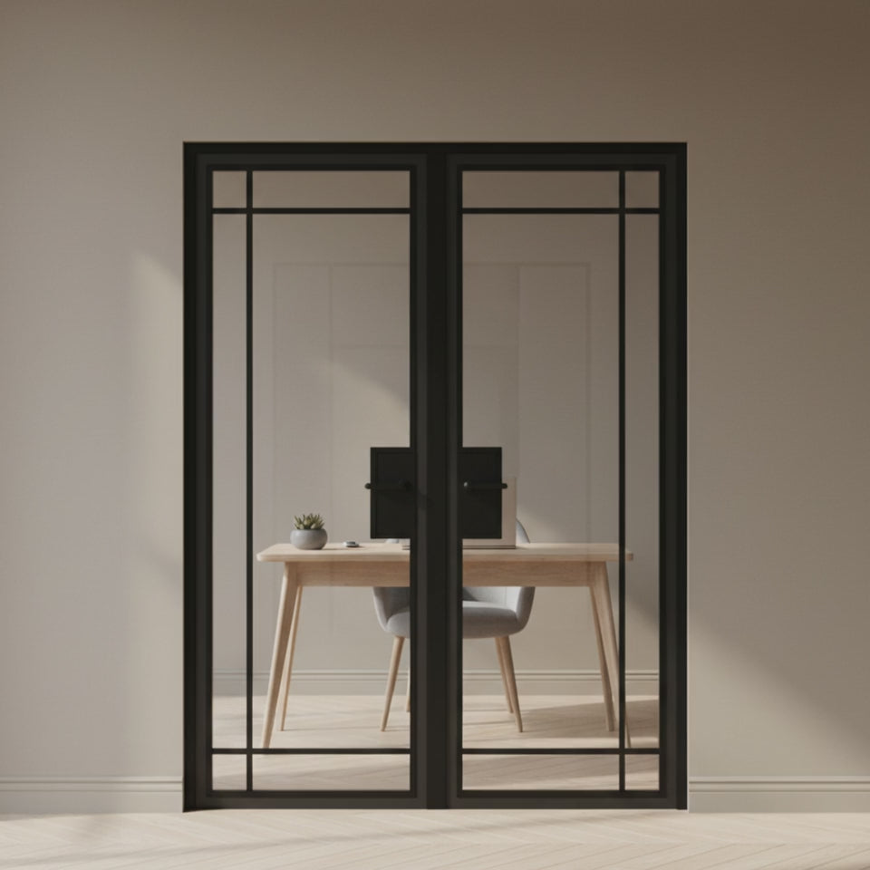 6 Lite Interior Steel Double Door – Outward