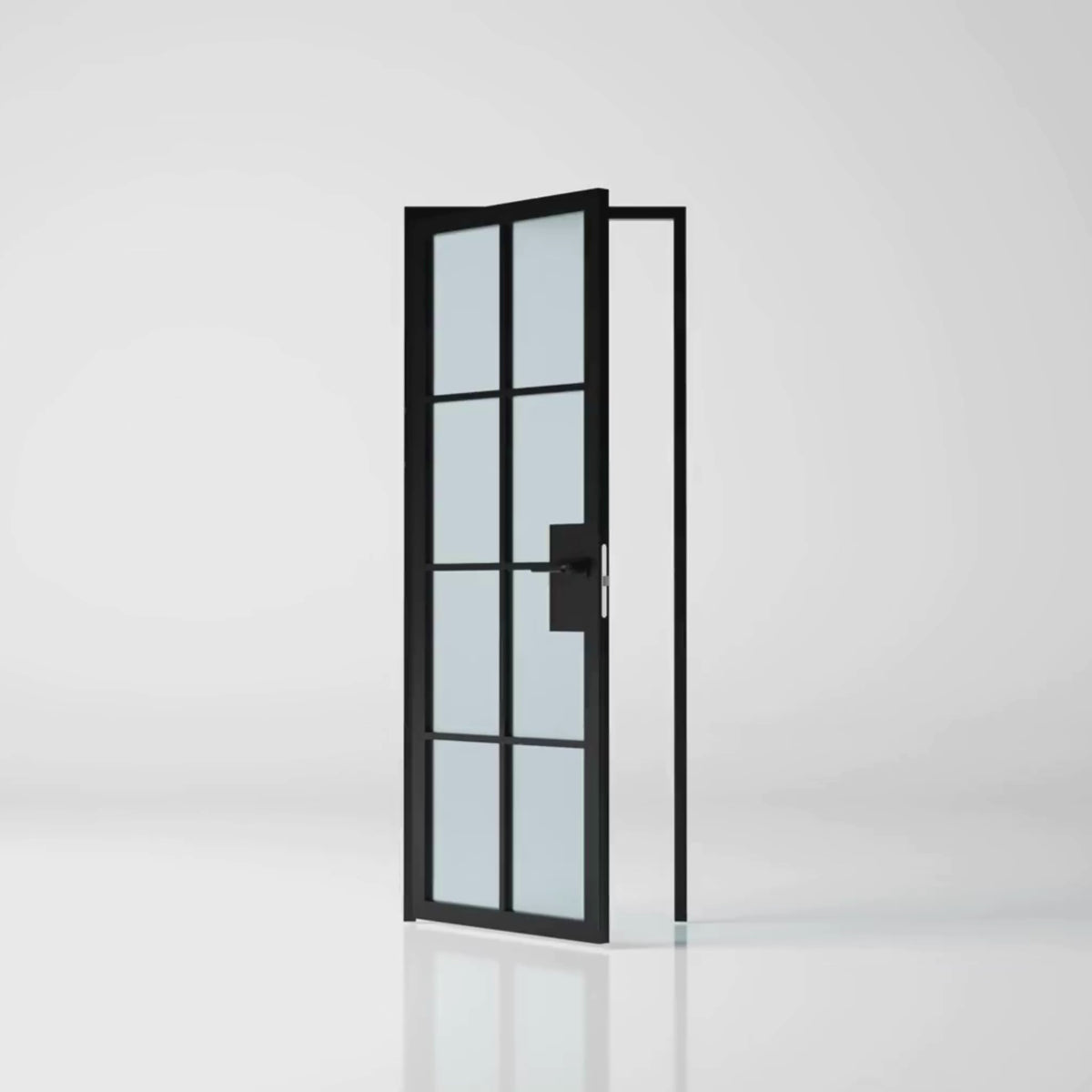 8 Lite Interior Steel French Door Frosted Glass