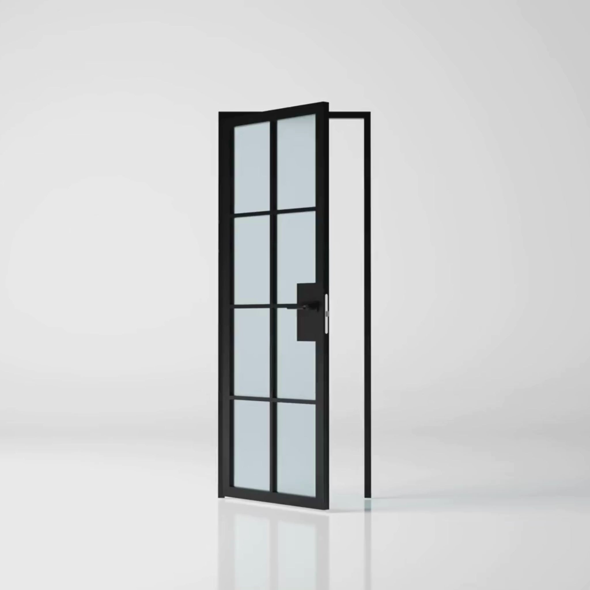 8 Lite Interior Steel French Door Frosted Glass