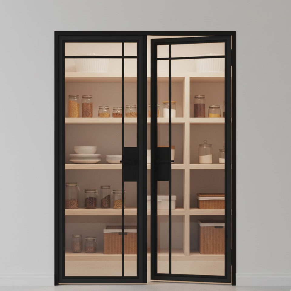 5 Lite Interior Steel Double Door – Top Inward