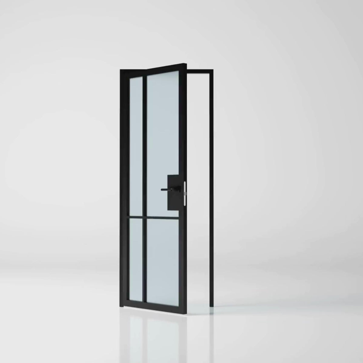 4 Lite Interior Steel Door – Bottom Outward Frosted Glass