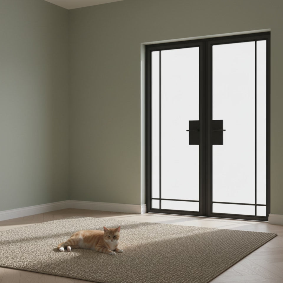 4 Lite Interior Steel Double Door – Bottom Outward