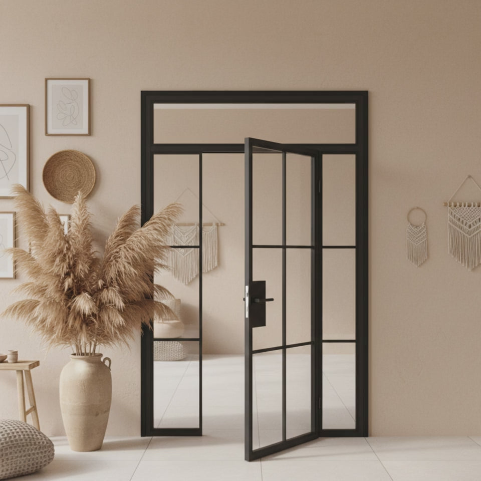 Interior Steel Glass Door - Transom & Sidelites