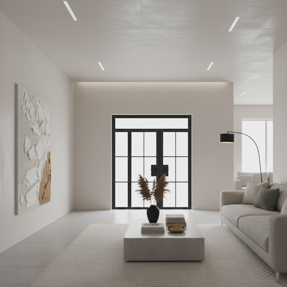 Interior Steel Glass Double Door – Transom & Left Sidelite