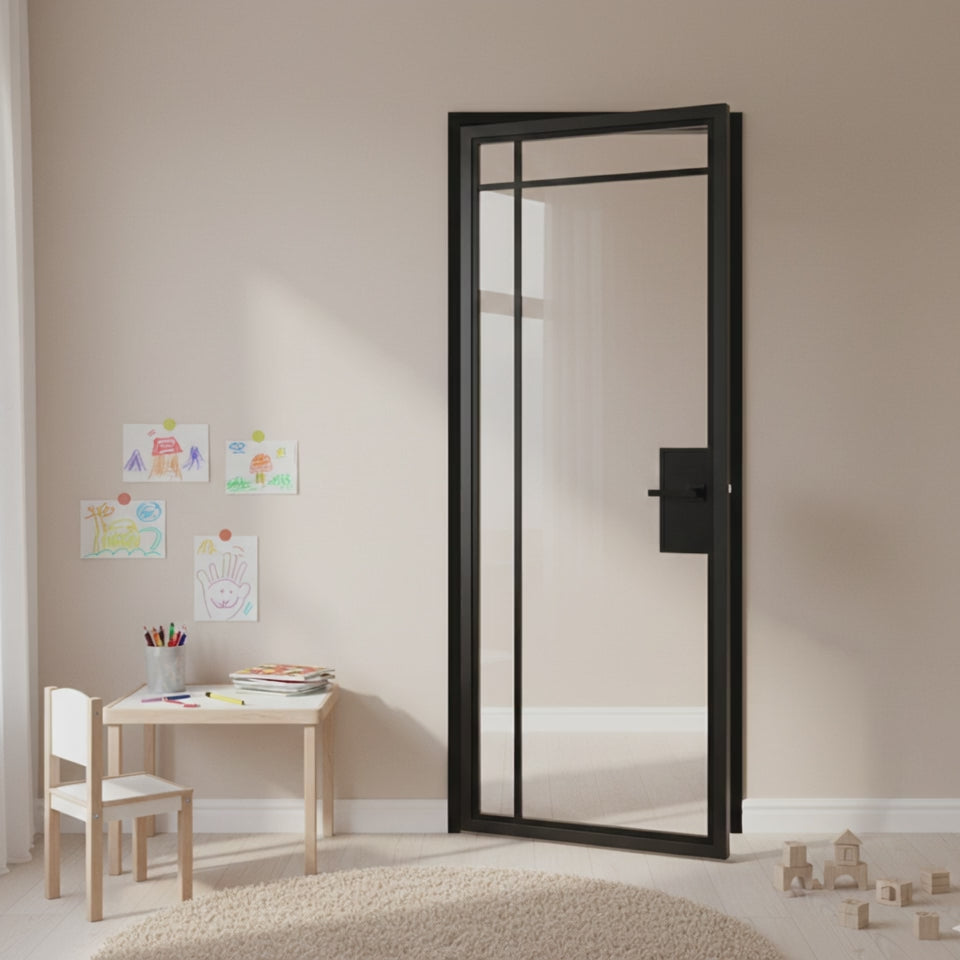 4 Lite Interior Steel Door – Top Outward
