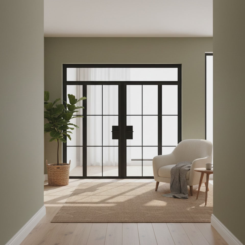 Interior Steel Glass Double Door – Transom & Sidelites