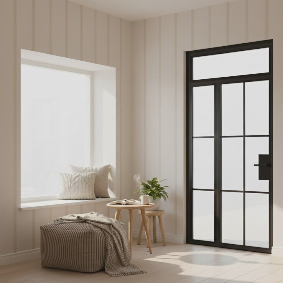 Interior Steel Glass Door - Transom & Left Sidelite