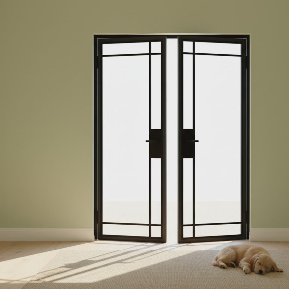 7 Lite Interior Steel Double Door – Inward
