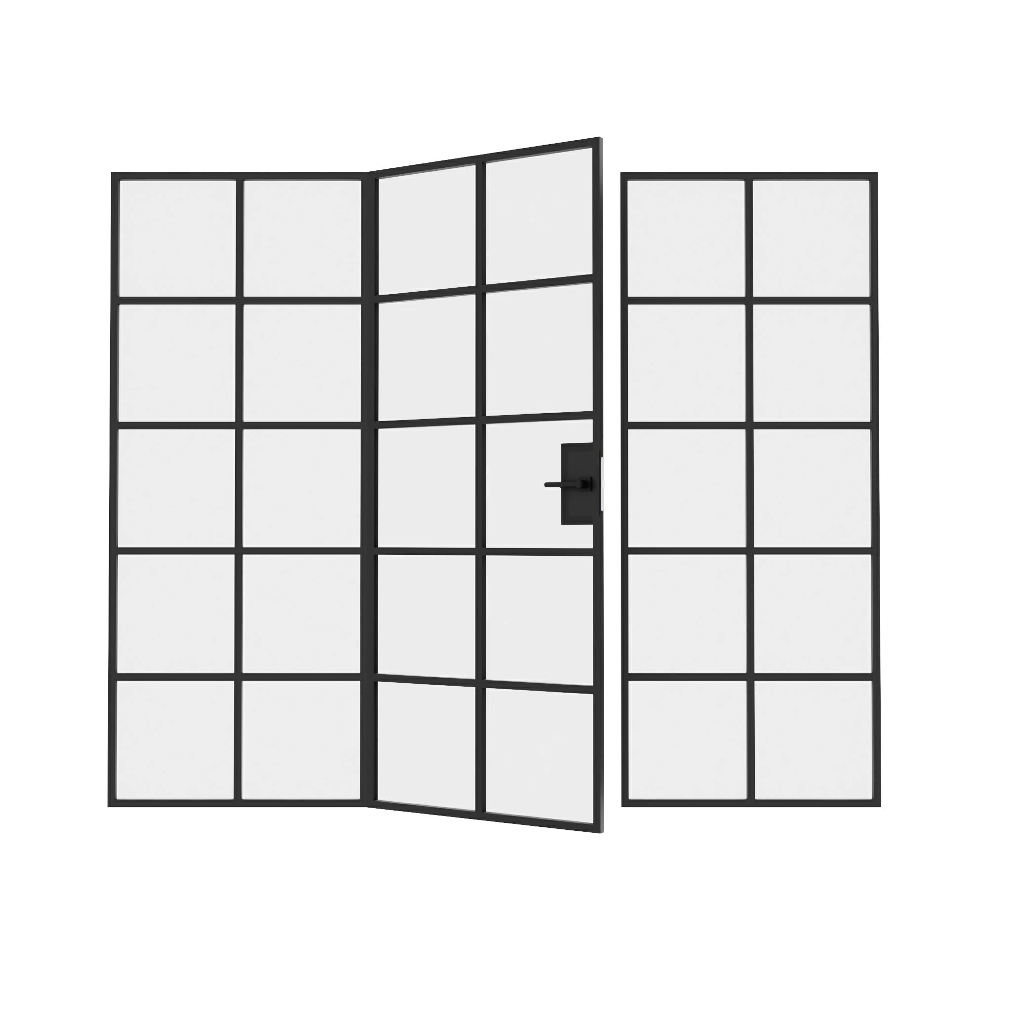 Single Swing Steel & Glass Doors Partition - AlpadaDoors - 